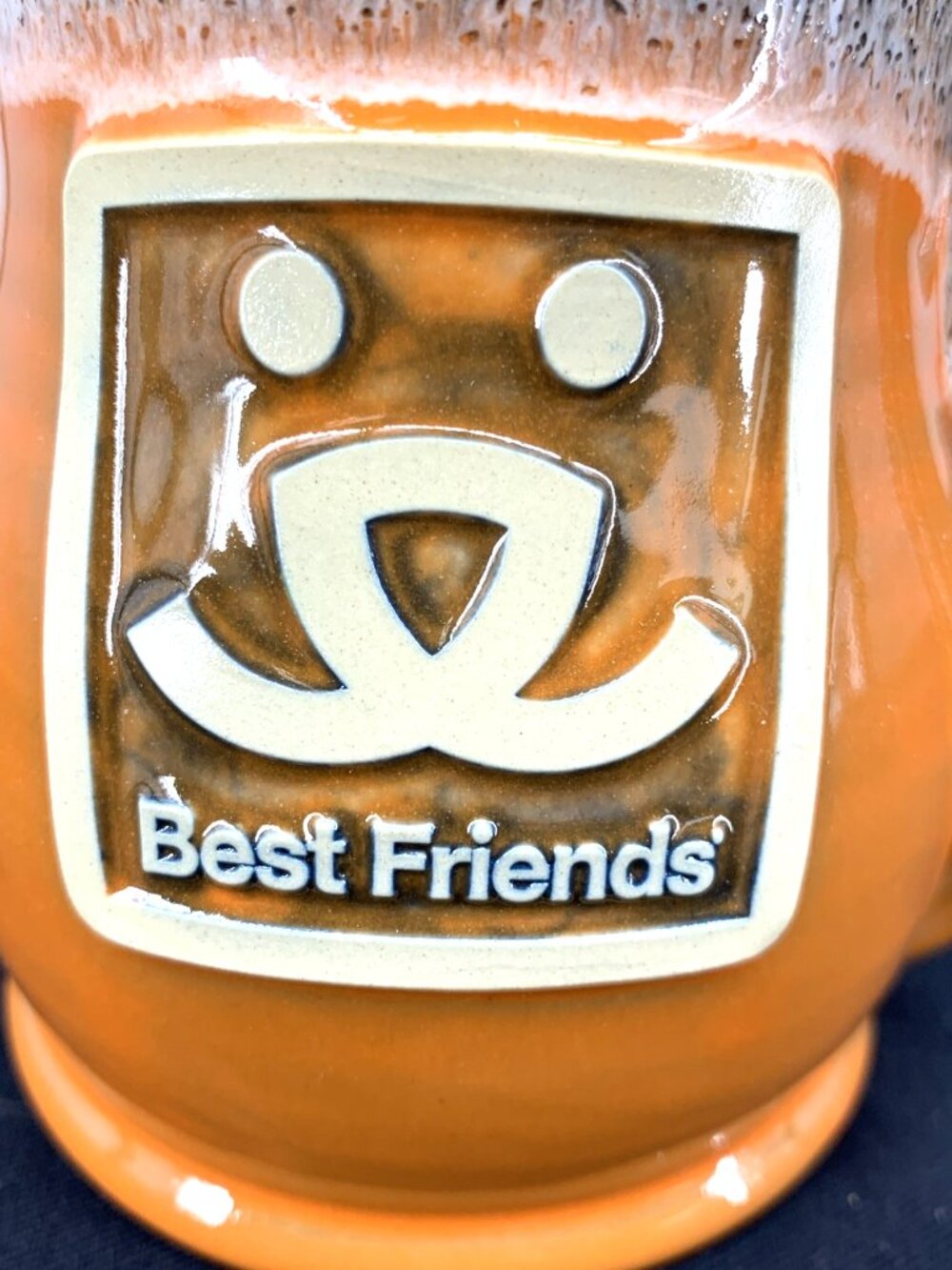 Deneen Pottery Mug Best Friends Puppy Dog Orange Brown Glaze 4.5" Tall 2020 - Picture 2 of 8